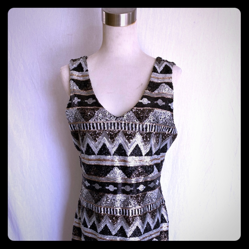 Sequined shift dress